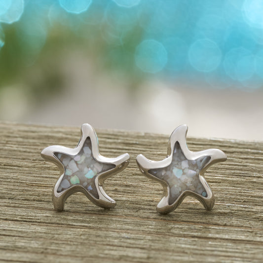 Mother of Pearl Starfish Studs