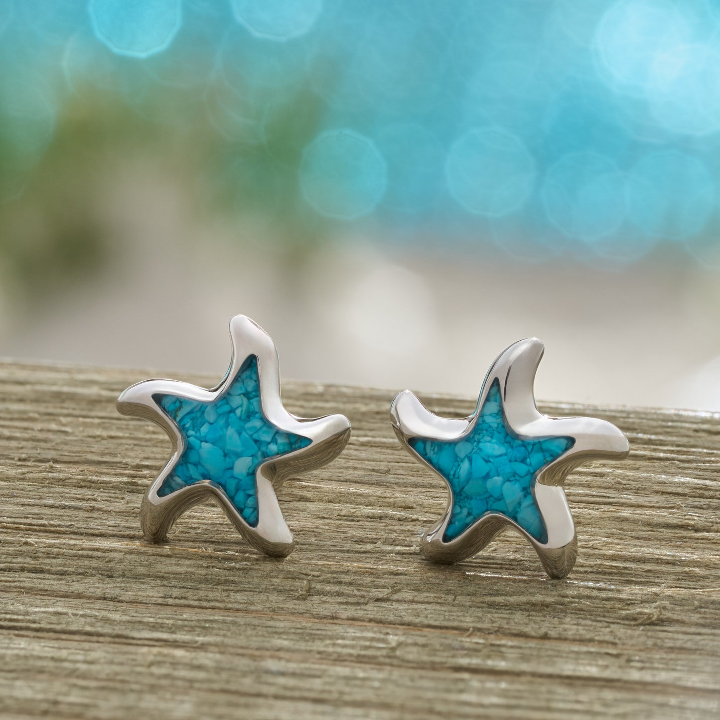 Turquoise Starfish Studs