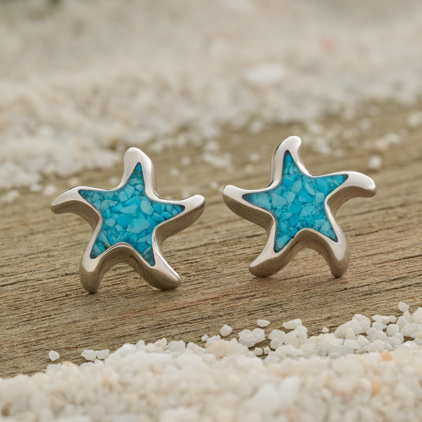 Turquoise Starfish Studs