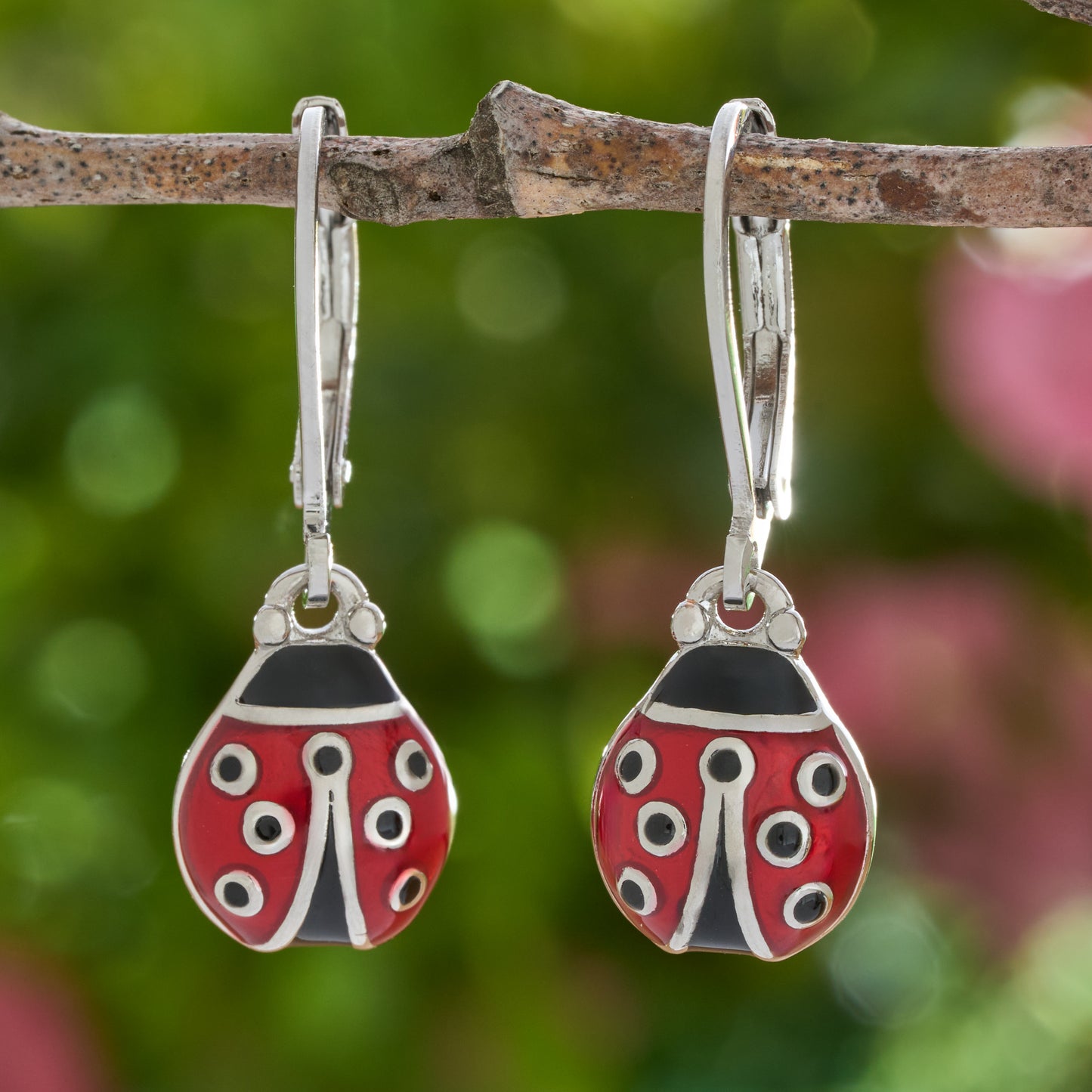 Ladybug Leverback Earrings
