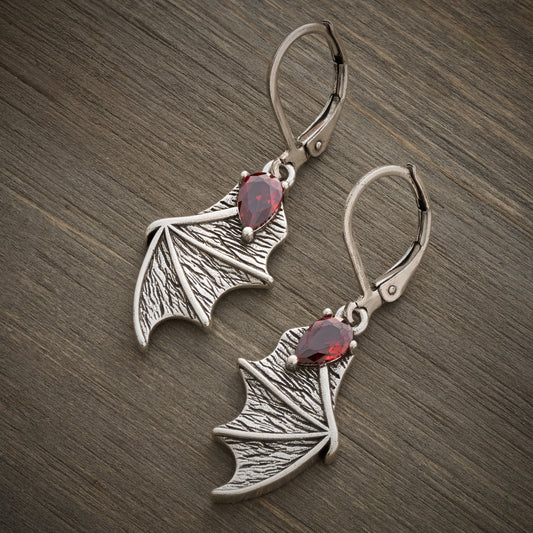 Vintage Bat Wing Leverback Earrings