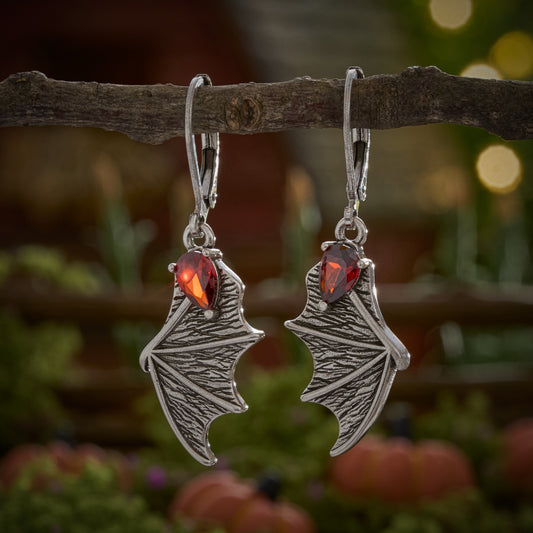 Vintage Bat Wing Leverback Earrings