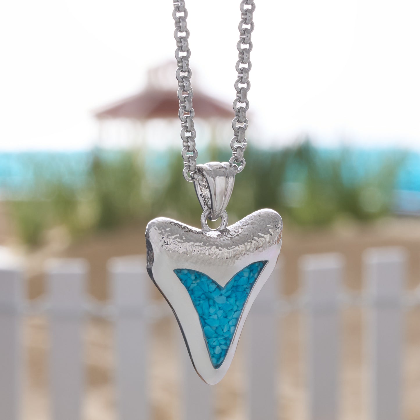 Turquoise Shark Tooth Necklace