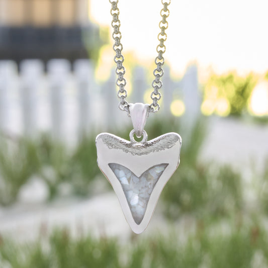 Mother of Pearl Shark Tooth Necklace