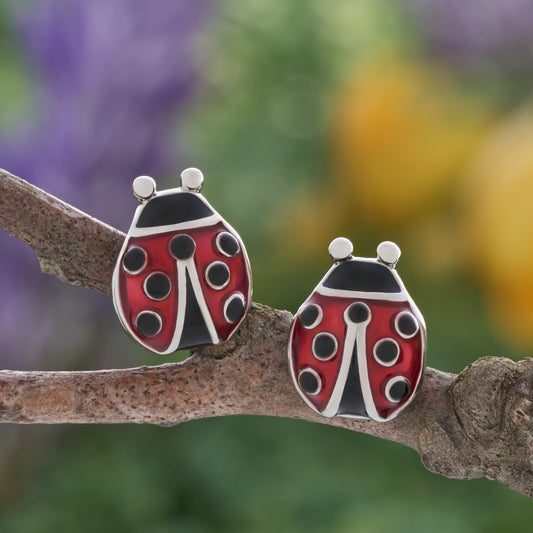 Dainty Ladybug Studs