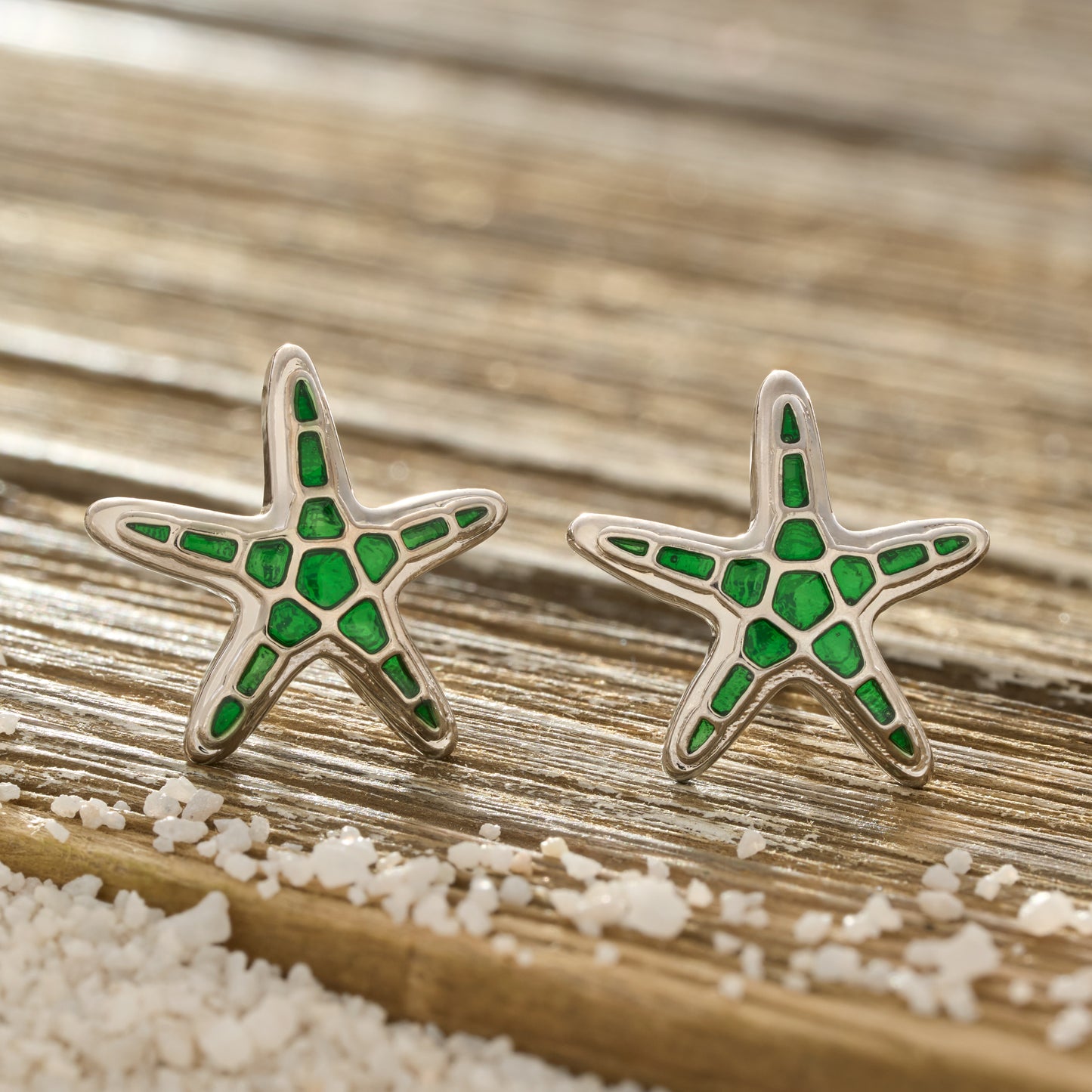 Green Starfish Studs