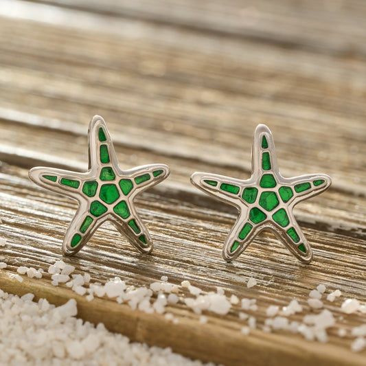 Green Starfish Studs