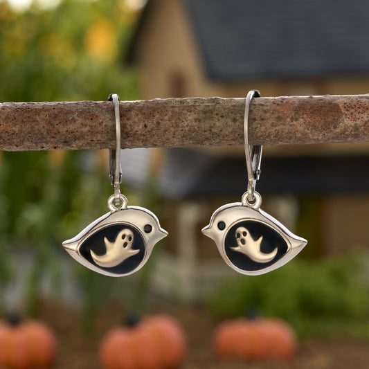 Ghost Birdie Leverback Earrings