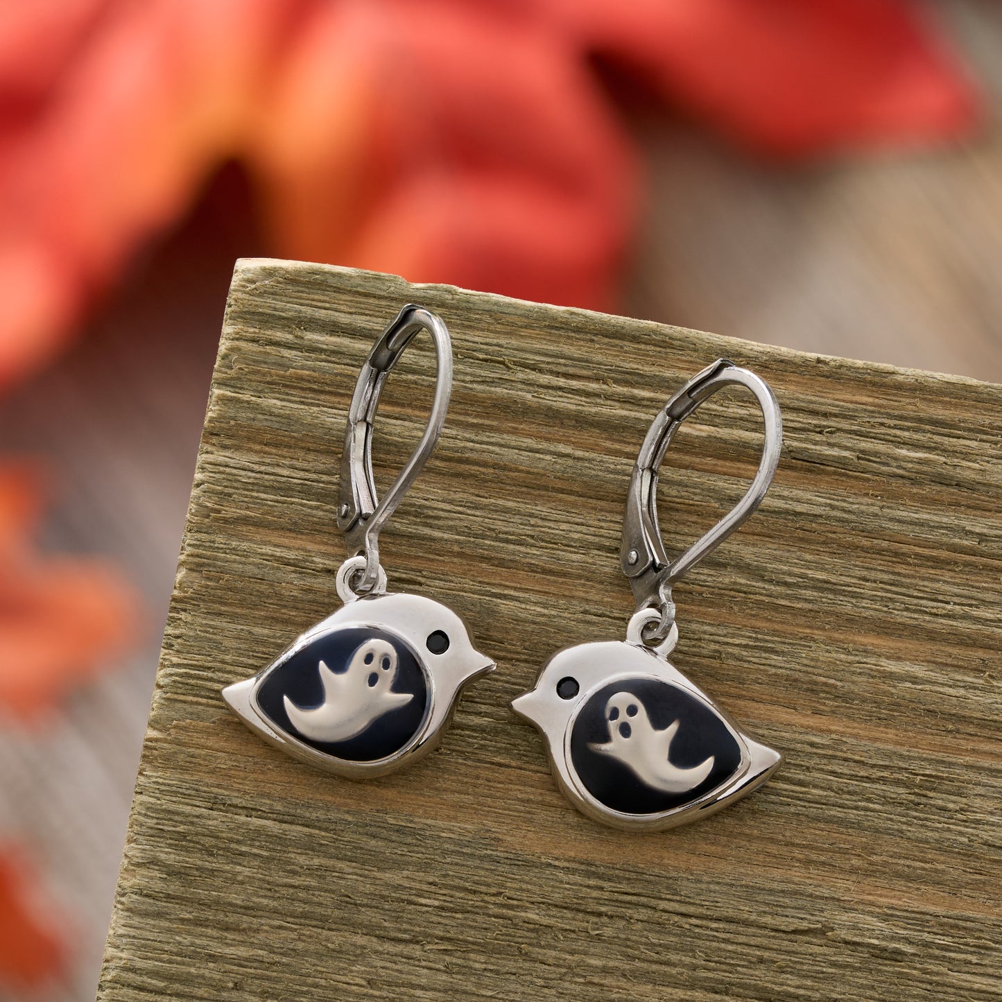 Ghost Birdie Leverback Earrings