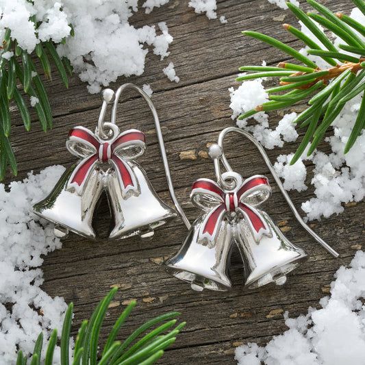 Christmas Bell Earrings with French Hooks