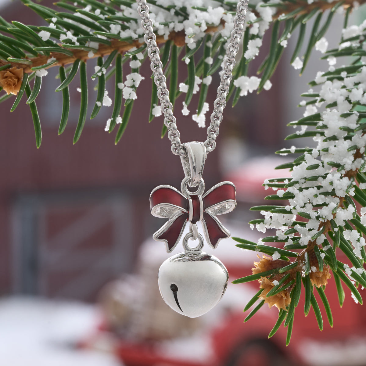 Jingle Bell Bow Necklace