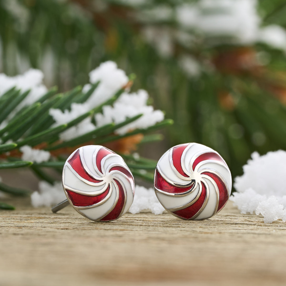 Dainty Peppermint Candy Studs