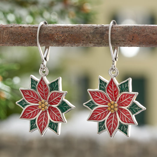 Poinsettia Leverback Earrings