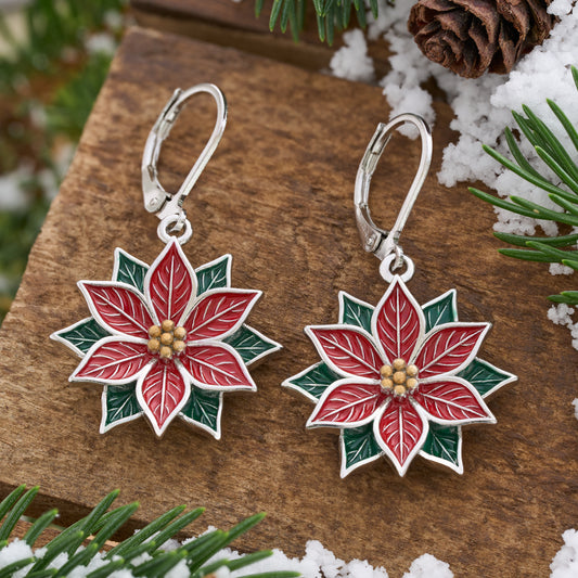 Poinsettia Leverback Earrings