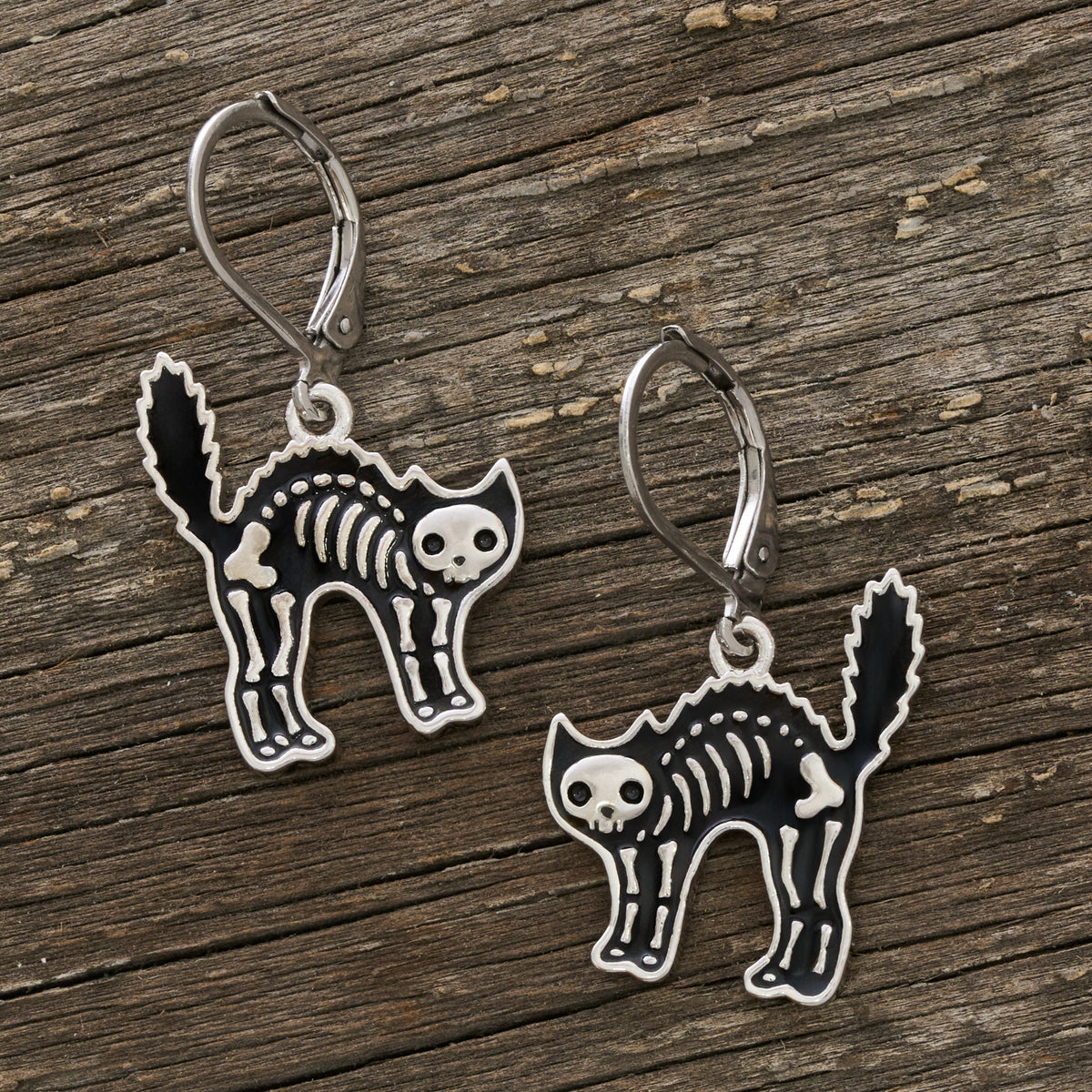 Skeleton Cat Gift Set (Leverbacks)