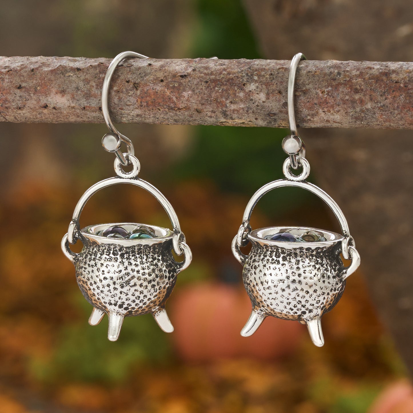 Witch's Cauldron Earrings with French Hooks