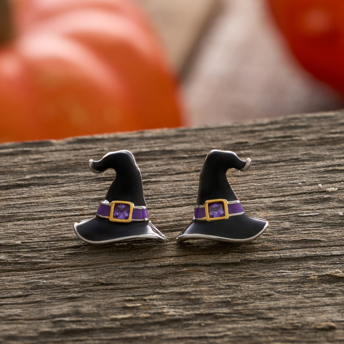 Enamel Witch Hat Studs