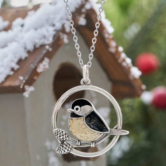 Chickadee Pine Branch Necklace