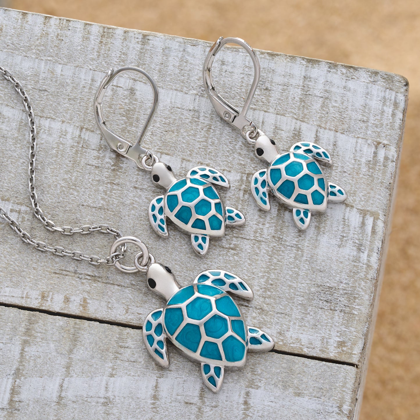 Ocean Blue Sea Turtle Gift Set (Leverbacks)