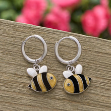 Load image into Gallery viewer, Sand Bee Hoop Earrings