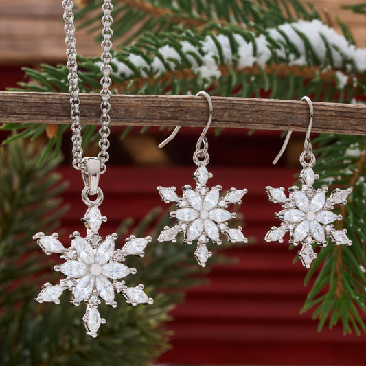 Crystal Snowflake Gift Set (French Hooks)