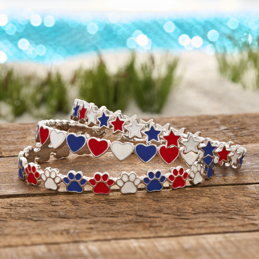 Red White Blue Americana Bracelet Gift Set