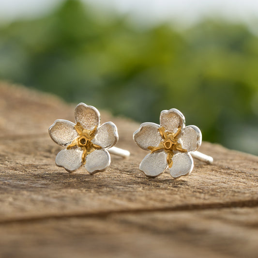Sterling Silver Forget-Me-Not Studs