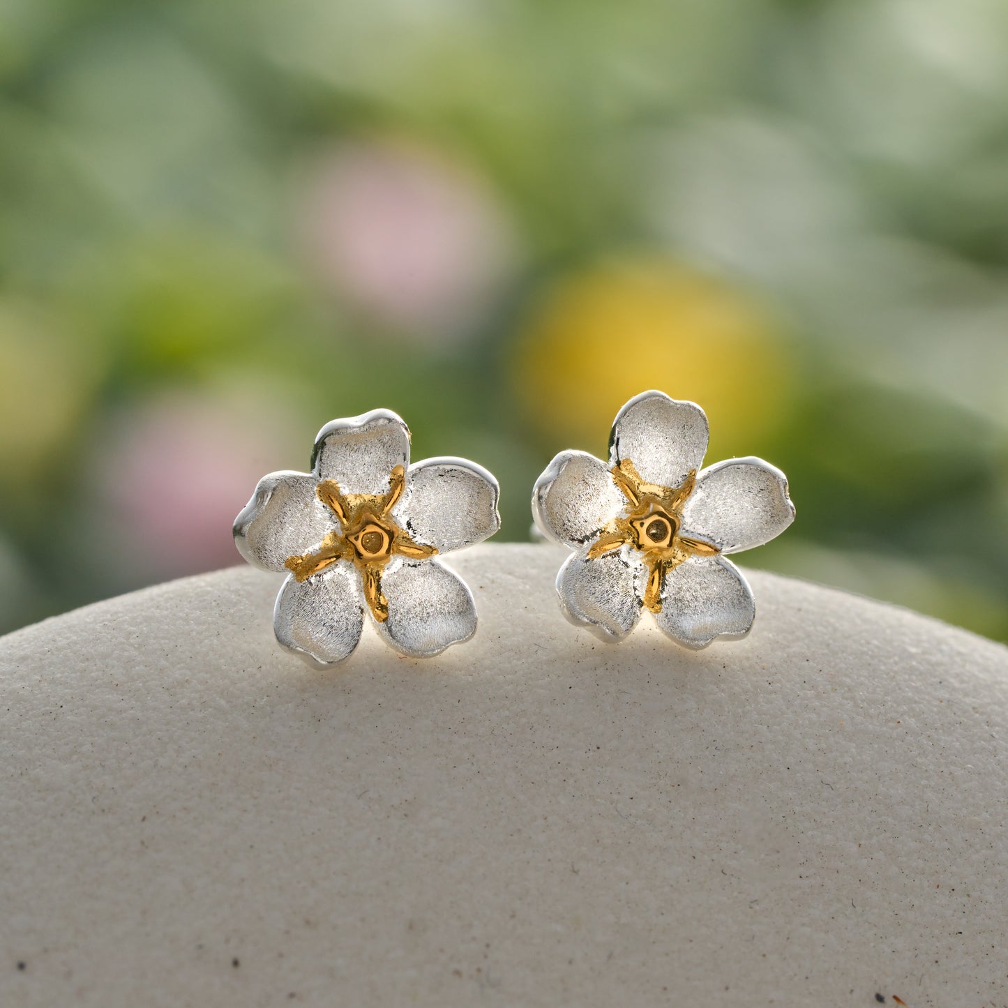 Sterling Silver Forget-Me-Not Studs