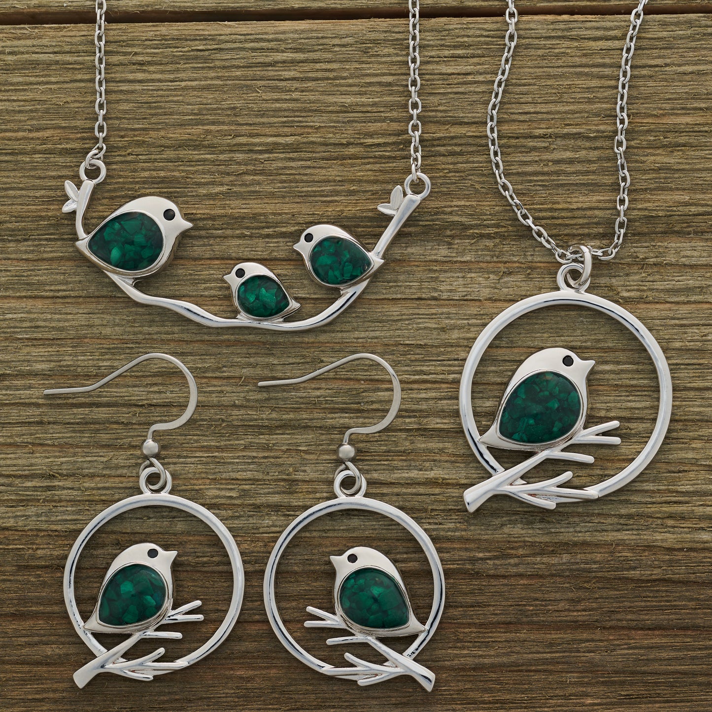 Malachite Birdie Branch Gift Set