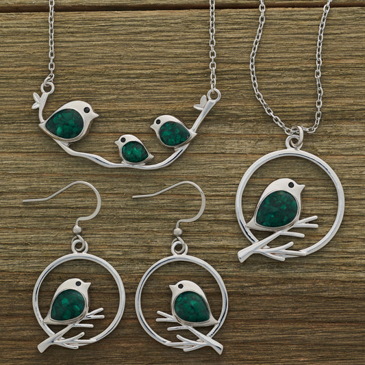 Malachite Birdie Branch Gift Set