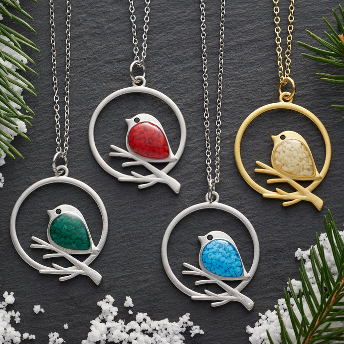 Glass Birdie Branch Necklace Bundle