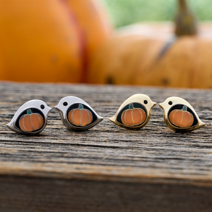 Pumpkin Birdie Studs Gift Set