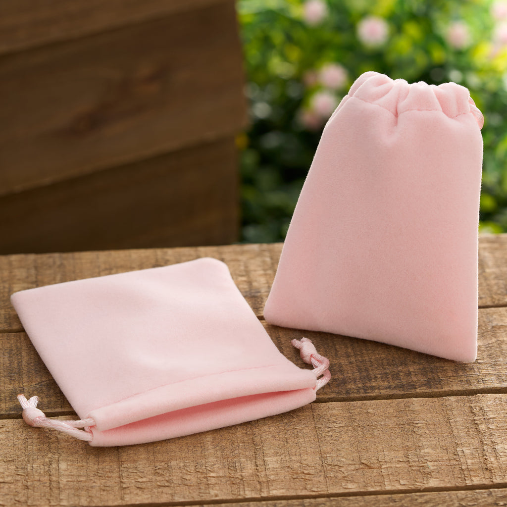 Pink Velvet Jewelry Bag