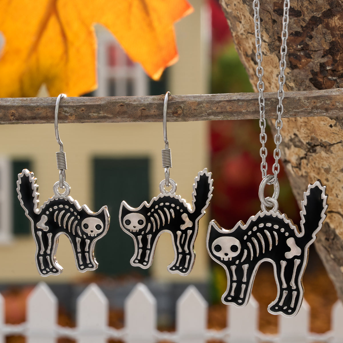 Skeleton Cat Gift Set (French Hooks)
