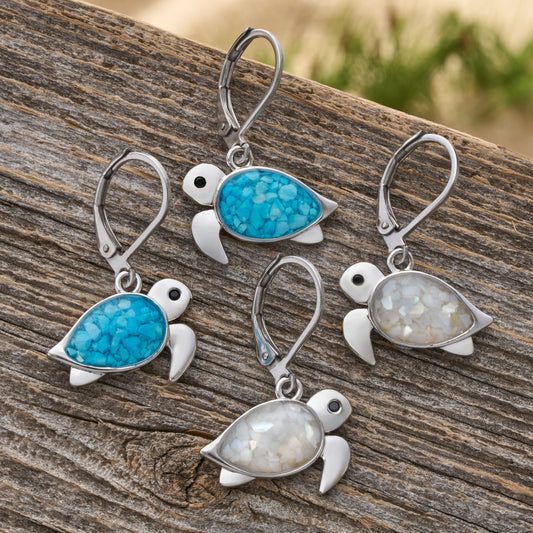 Crushed Gemstone Sea Turtle Gift Set