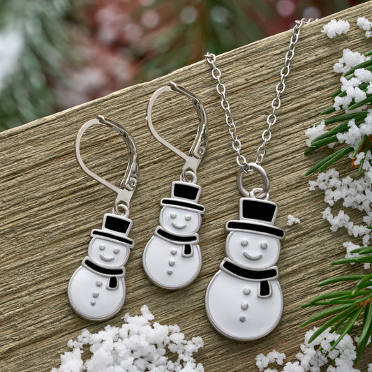 Enamel Snowman Gift Set