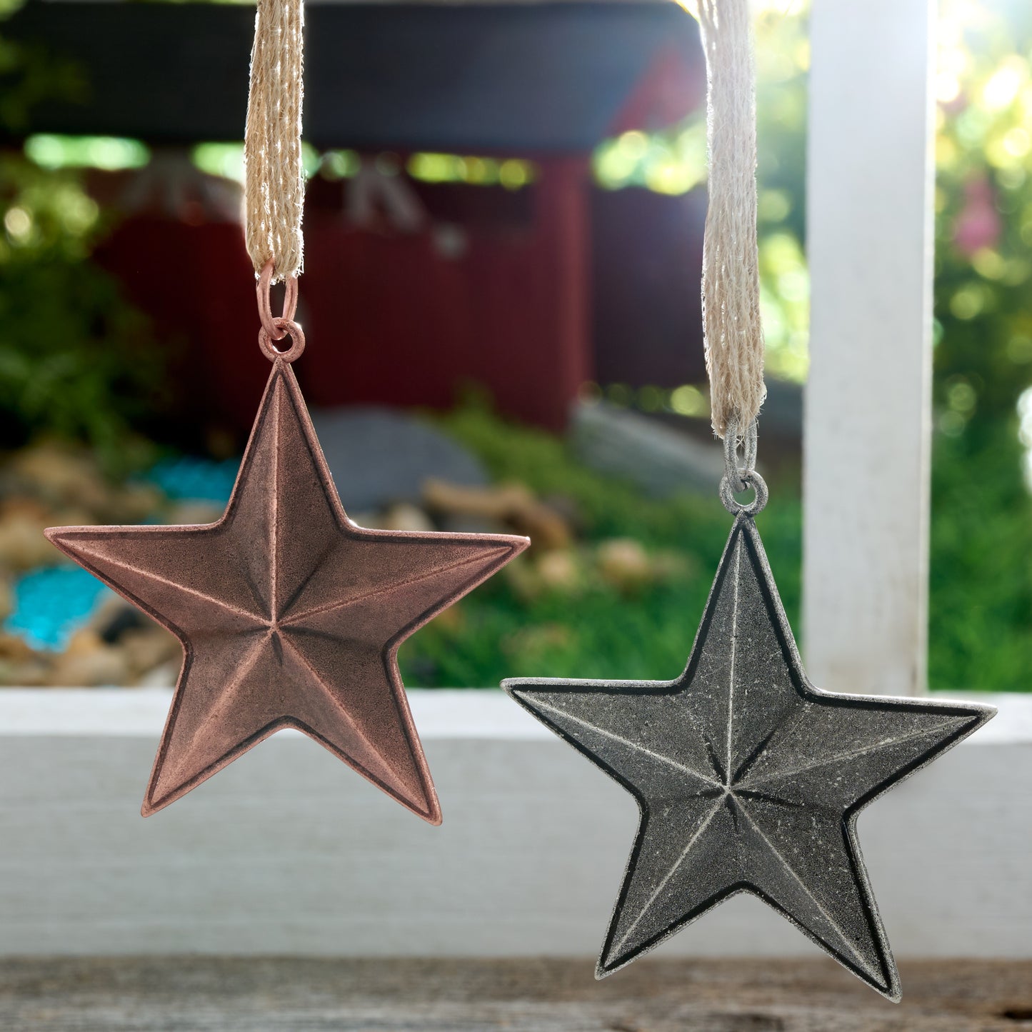 Vintage Barn Star Ornament Set