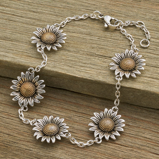 Vintage Sunflower Bracelet