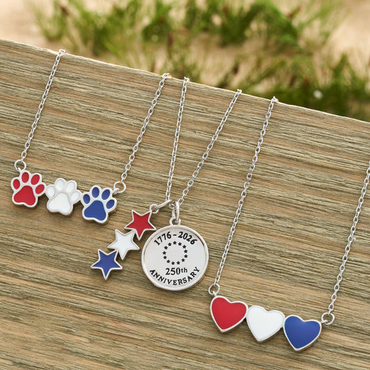 Red White Blue Americana Necklace Gift Set