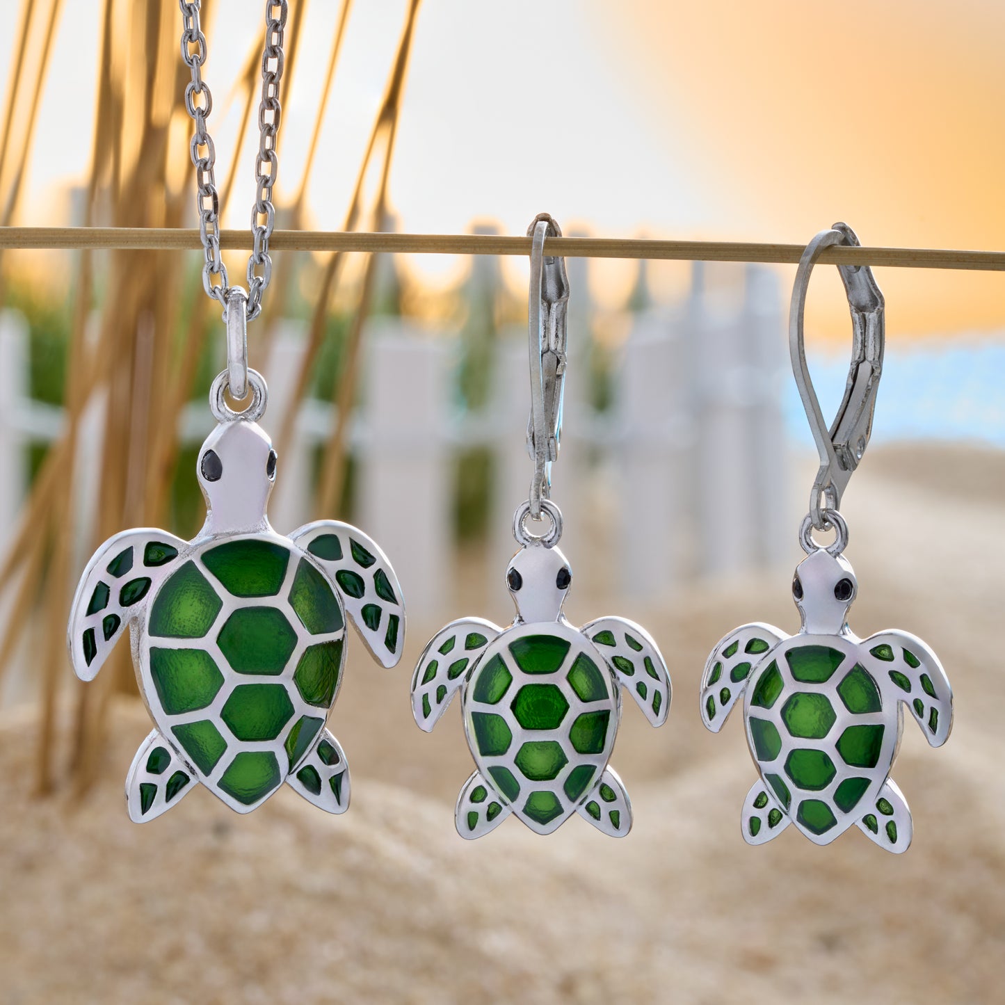 Olive Sea Turtle Gift Set (Leverbacks)