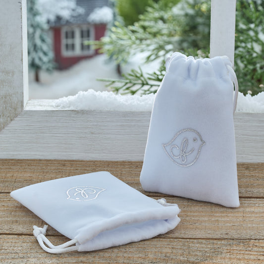 Limited Edition White Velvet Jewelry Bag