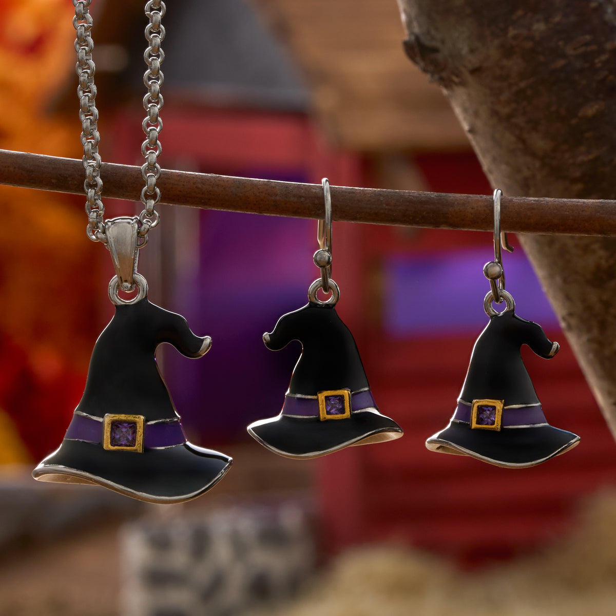 Enamel Witch Hat Gift Set (French Hooks)