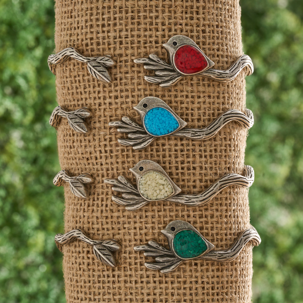 Vintage Glass Birdie Branch Bracelet Gift Set