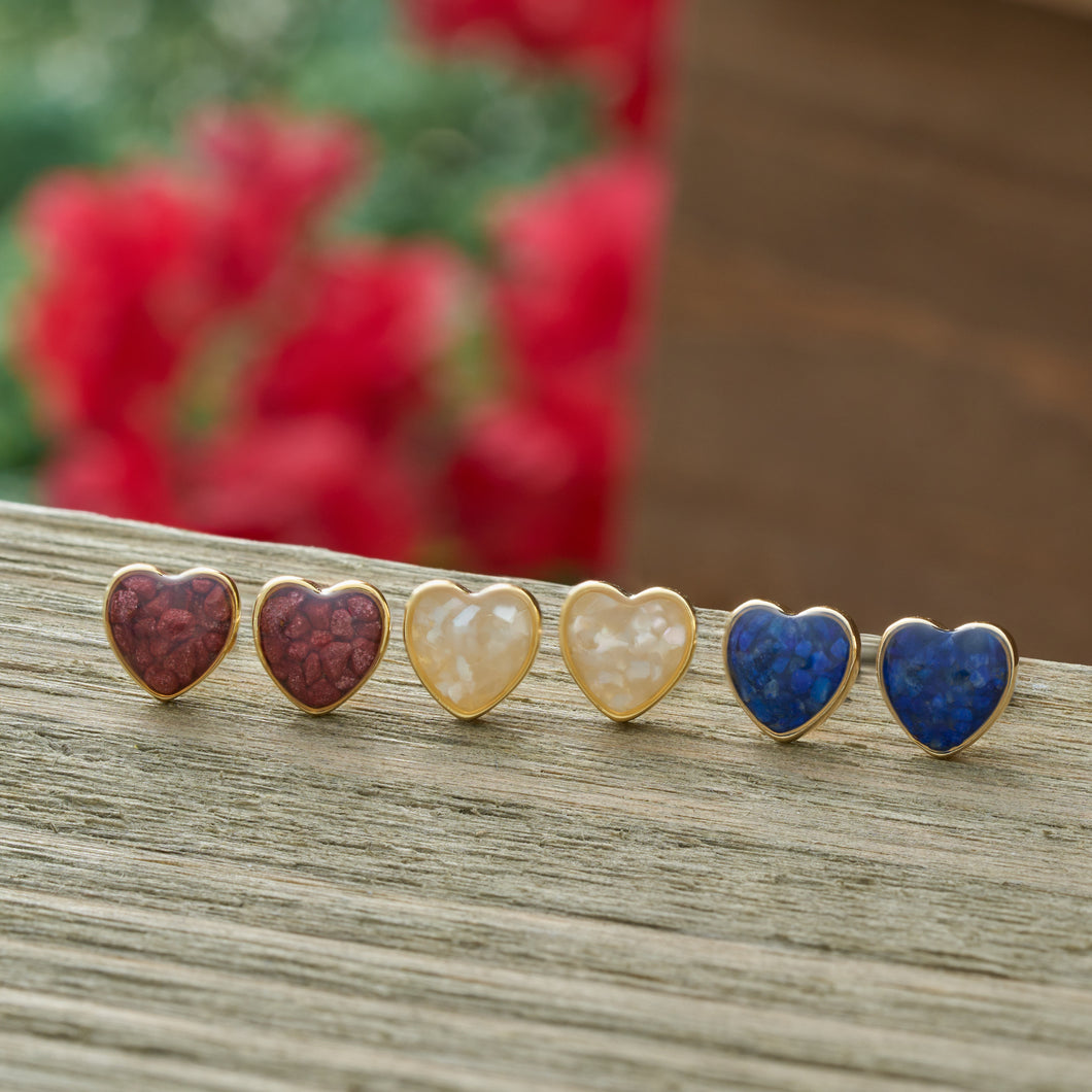 Gold Sterling Silver Heart Studs Bundle