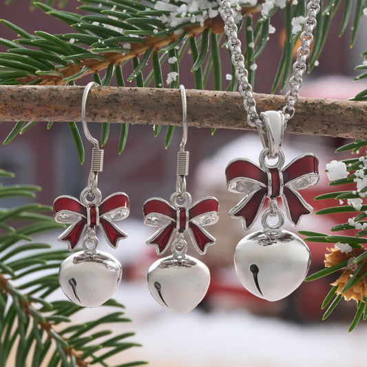 Jingle Bell Bow Gift Set (French Hooks)
