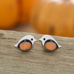 Pumpkin Birdie Studs - Medium