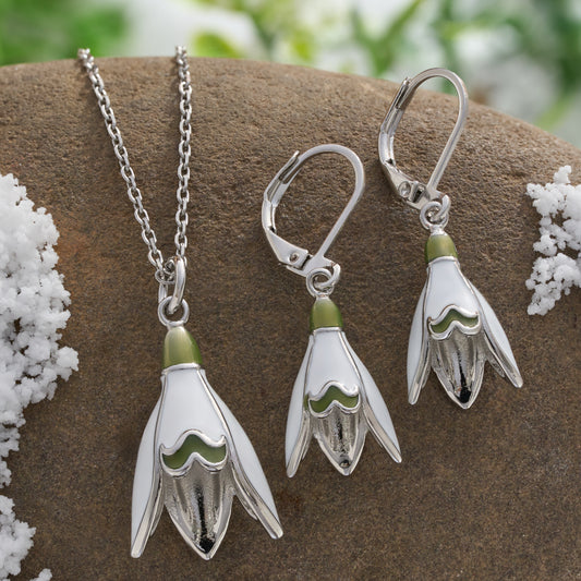 Enamel Snowdrop Flower Gift Set