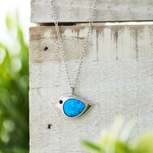 Load image into Gallery viewer, Sterling Silver Opal Birdie Necklace