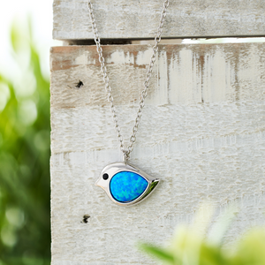 Sterling Silver Blue Opal Birdie Gift Set