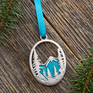 Snowy Forest Mountain Ornament